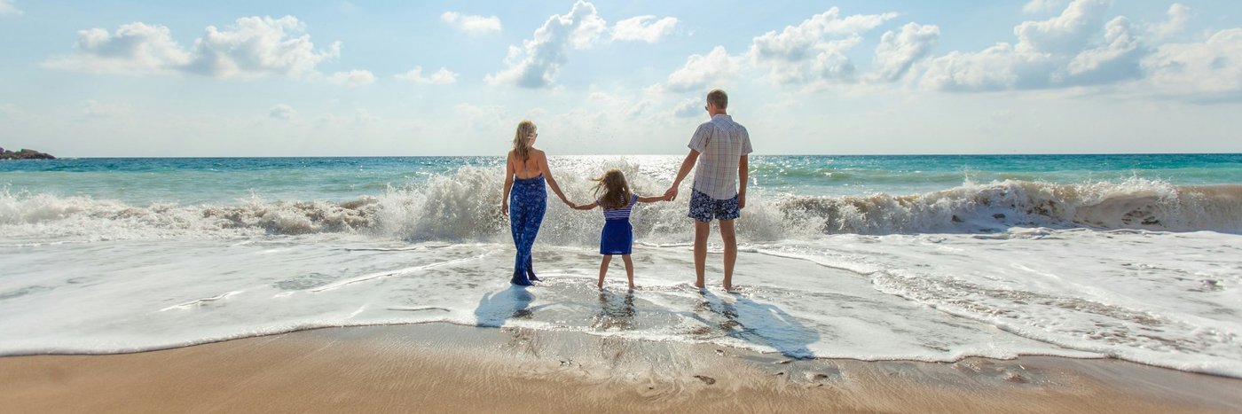 Family enjoying time together at the beach